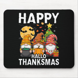 Tapis De Souris Joyeux Hallothanksmas Gnomes Lover Halloween Joyeu