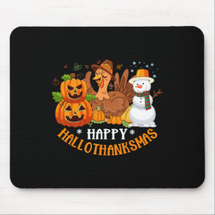 Tapis De Souris Joyeux Hallothanksmas Halloween Thanksgiving Chris