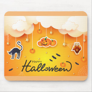Tapis De Souris Joyeux Halloween sur les nuages