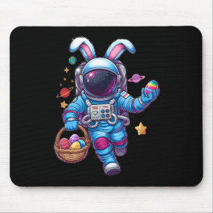 Tapis De Souris Joyeux Jour de Pâques Bunny Egg Astronaut Space Bo