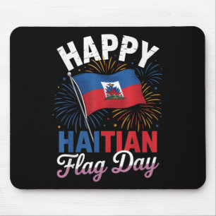 Tapis De Souris Joyeux Jour du Drapeau haïtien Cool Haïti Carte du