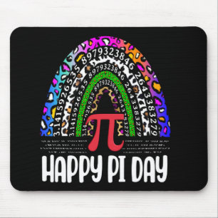 Tapis De Souris Joyeux Jour Pi Mathématique Leopard Arc-en-ciel, M