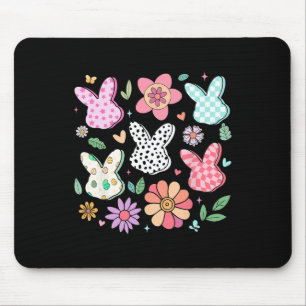 Tapis De Souris Joyeux Lapin De Pâques Boho Floral Lapin Plaid Lap
