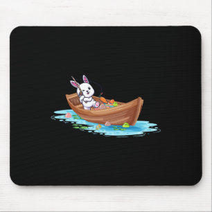Tapis De Souris Joyeux lapin de Pâques pêcheur pêcheur enfants hom
