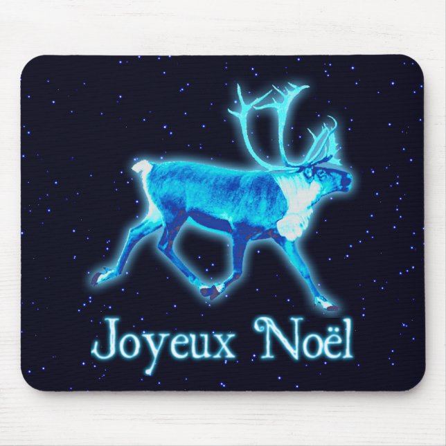 Tapis De Souris Joyeux Noё l - Caribou bleu (rennes) (Devant)