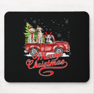 Tapis De Souris Joyeux Noël Amoureux des chiens dalmate Père Noël
