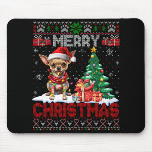 Tapis De Souris Joyeux Noël Chihuahua Amoureux des chiens Famille 