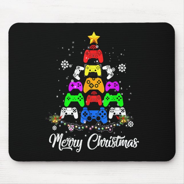 Tapis De Souris Joyeux Noël Contrôleur de jeu Arbre enfant Adulte  (Devant)