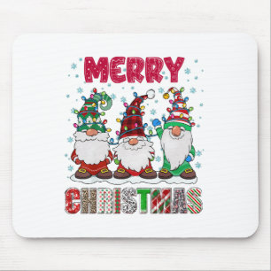 Tapis De Souris Joyeux Noël Famille de Gnome Drôle d'Arbre de Noël