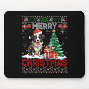 Tapis De Souris Joyeux Noël Frontière Collie Amoureux de les chien