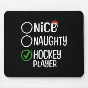 Tapis De Souris Joyeux Noël Gentil Méchant Joueur de Hockey Liste