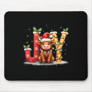 Tapis De Souris Joyeux Noël Highland Vache Famille drôle Matchin