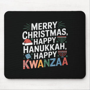 Tapis De Souris Joyeux Noël Joyeux Hanoukka Joyeux Kwanzaa 14