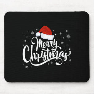 Tapis De Souris Joyeux Noël Lumières Rouge Noël Chapeau Noël Famil