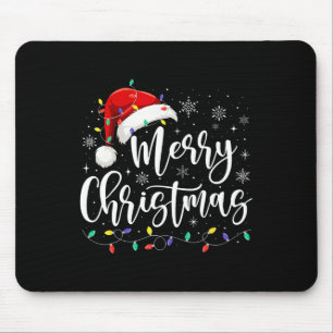 Tapis De Souris Joyeux Noël Lumières Rouge Noël Chapeau Noël Famil