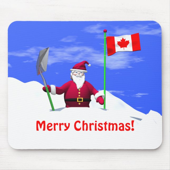 Tapis De Souris Joyeux Noël Père Noël au Canada (Devant)