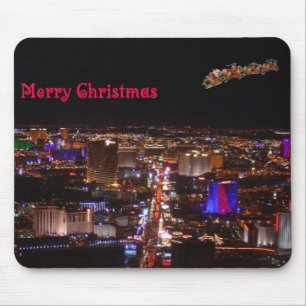 Tapis De Souris Joyeux Noël Père Noël et rennes Las Vegas Mousep