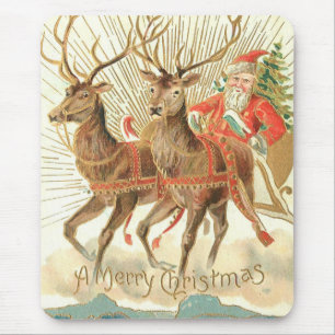 Tapis De Souris Joyeux Noël (Père Noël et son renne)