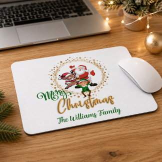 Tapis De Souris Joyeux Noël personnalisé Santa et Elfes