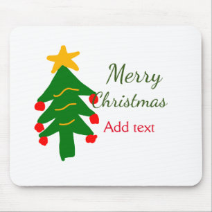 Tapis De Souris Joyeux Noël rouge vert Noël ajouter le nom