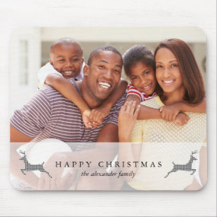 Tapis De Souris Joyeux Noël Rustic Deer Photo Mousepad