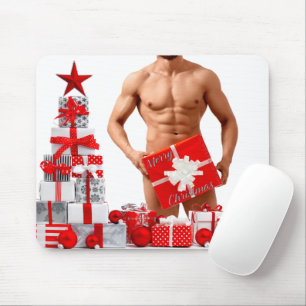 Tapis De Souris Joyeux Noël SlipperyJoe rouge blanc argent cadeau