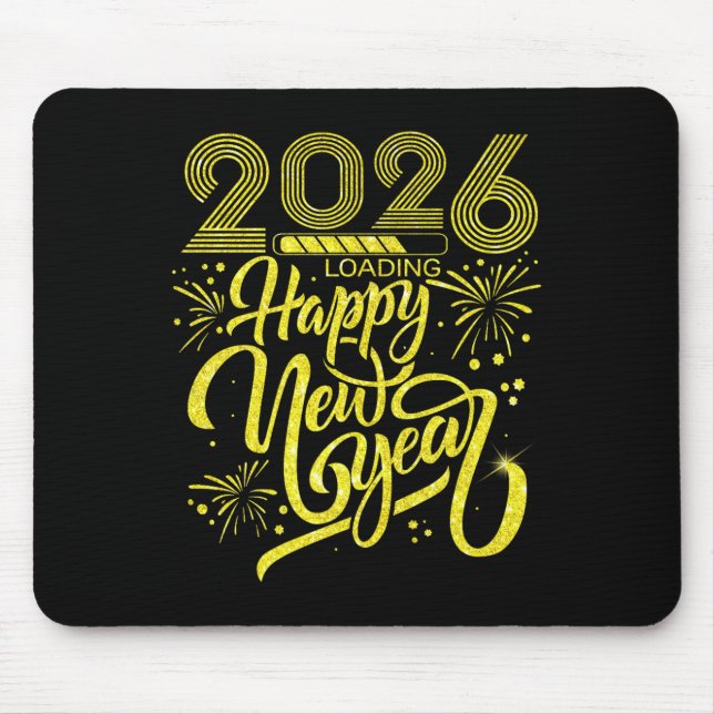 Tapis De Souris Joyeux Nouvel An 2026 Chargement de Fireworks Part (Devant)