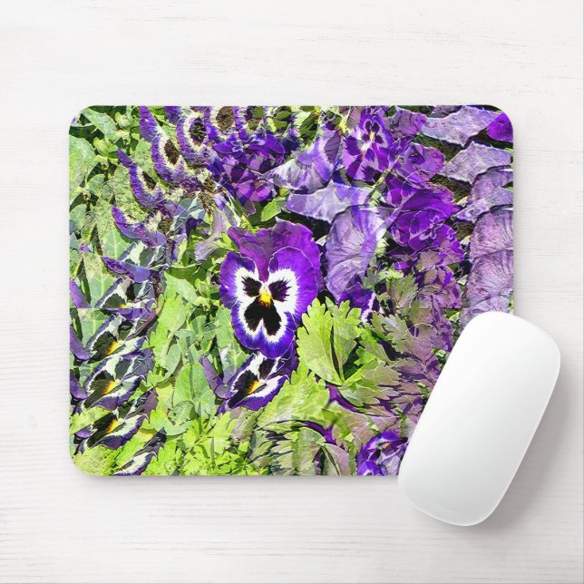Tapis De Souris Joyeux Pansies... (Avec souris)
