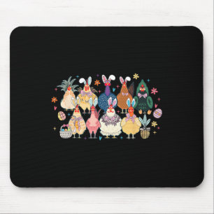 Tapis De Souris Joyeux Pâques Jour Poule Lapin de Pâques Œuf Pâque