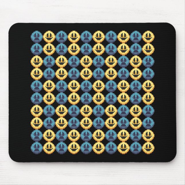 Tapis De Souris Joyeux Pixel Art triste (Devant)