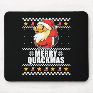 Tapis De Souris Joyeux Quackmas Canard de Noël Père Noël Mème