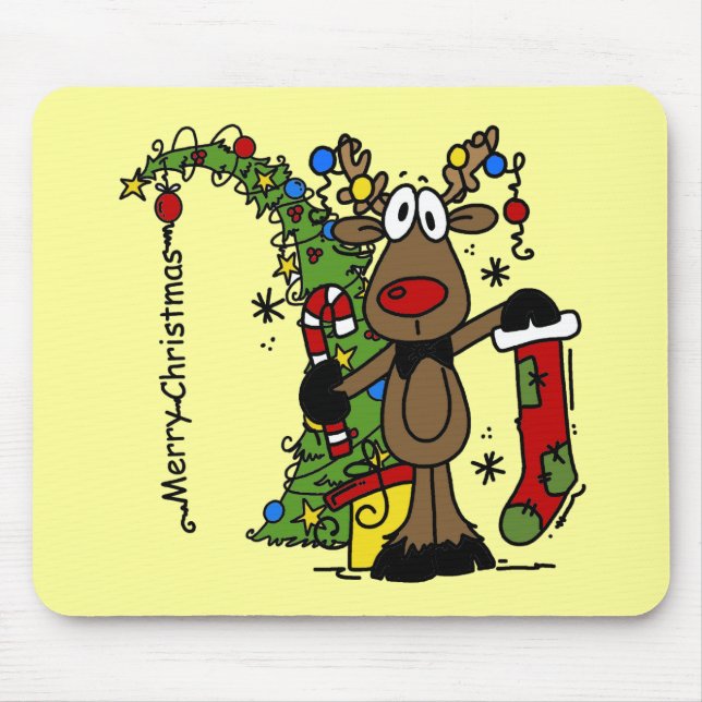 Tapis De Souris Joyeux rennes de Noël (Devant)