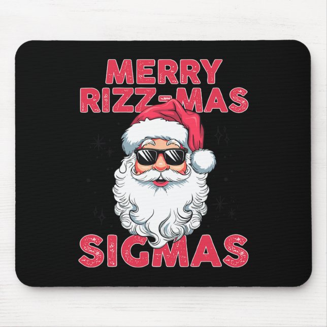 Tapis De Souris Joyeux Rizz Mas Sigmas Funny Père Noël (Devant)