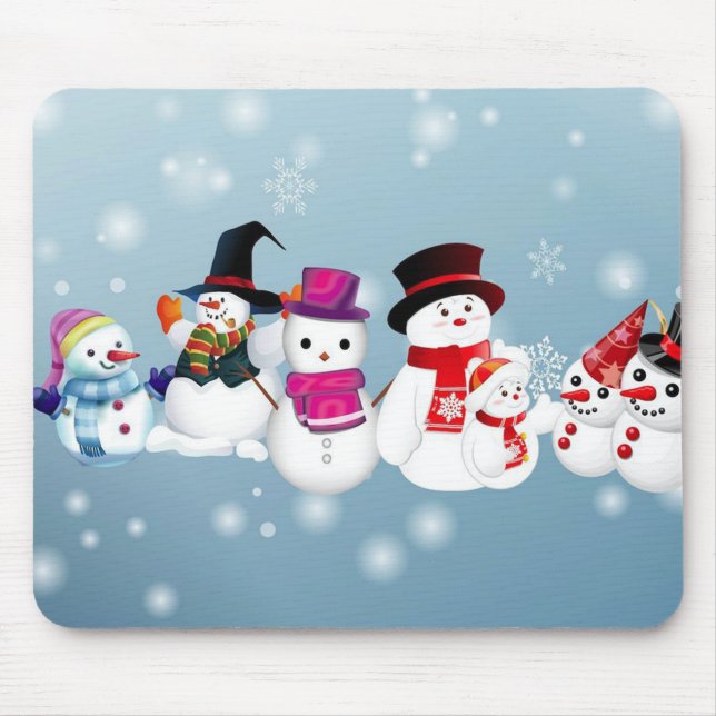 Tapis De Souris Joyeux Snowmen (Devant)