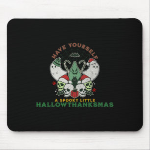 Tapis De Souris Joyeux Spooky Hallowthanksmas Halloween Noël F