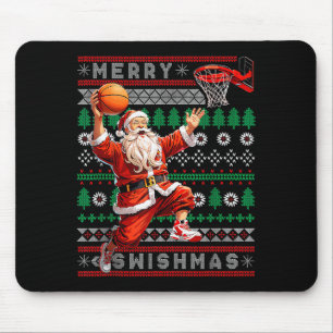 Tapis De Souris Joyeux Swishmas Basket Noël Moche Xmas Hommes