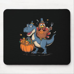 Tapis De Souris Joyeux Thanksgiving Enfants Dinde Drôle à Cheval s