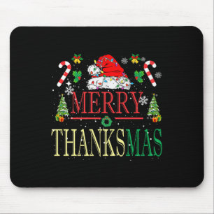 Tapis De Souris Joyeux Thanksmas Santa Hat Xmas Famille Hommes Fem