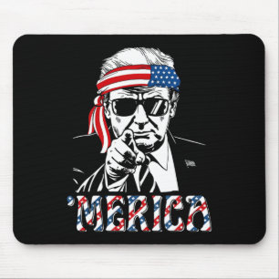 Tapis De Souris Joyeux Trump Vintage 4 juillet Amérique patriotiqu