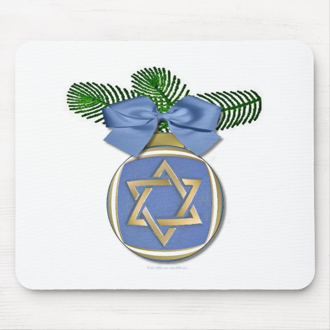 Tapis De Souris Judaïque Hanoukka Star Of David Ornament Print (Devant)