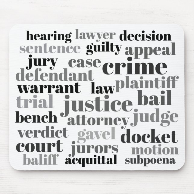 Tapis De Souris Judicial Legal Terns Word Cloud Design (Devant)