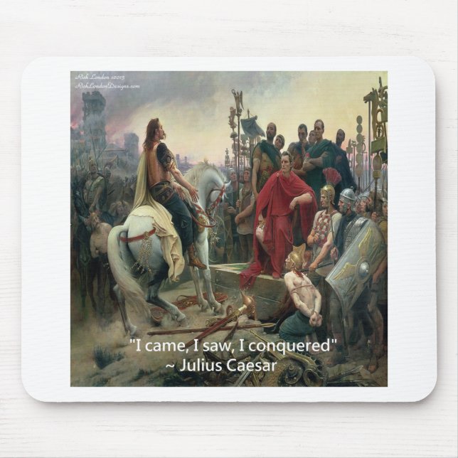 Tapis De Souris Jules César Je Suis Venu J'Ai Vu J'Ai Conquis (Devant)
