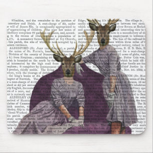 Tapis De Souris Jumeaux de cerfs en violet