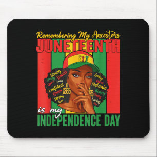Tapis De Souris Juneteenth En souvenir de mes ancêtres Femmes Noir