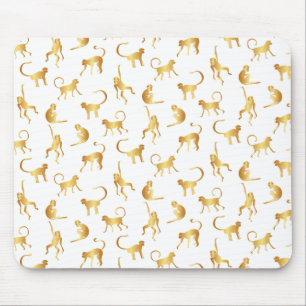 Tapis De Souris Jungle tropicale du singe sauvage d'or