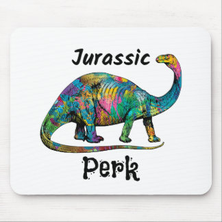 Tapis De Souris Jurassic Perk Colorful Dinosaur White