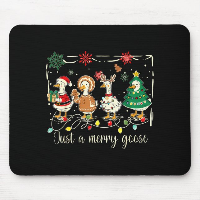 Tapis De Souris Just A Jolly Goose Funny Silly Goose Santa Christm (Devant)