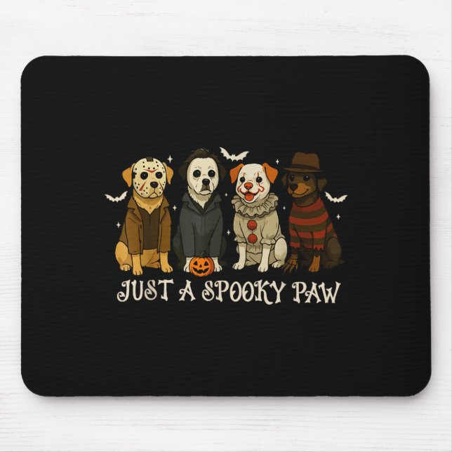 Tapis De Souris Just A Soky Paw Funny Dog Halloween Characters  (Devant)