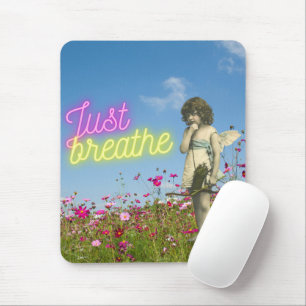 Tapis De Souris Just Breathe Ange Vintage Art Alteré 