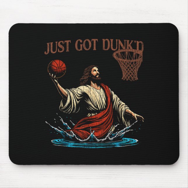 Tapis De Souris Just Got Dunked Funny Baptism Jesus Christian Bask (Devant)